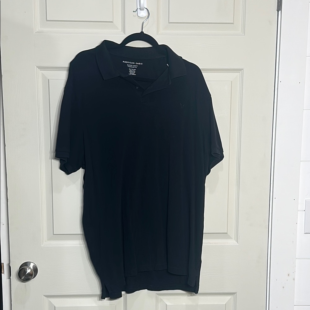 American Eagle Outfitters Black Polo Shirt